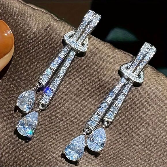 Diamond Tassel Earrings - Picture 2 of 7